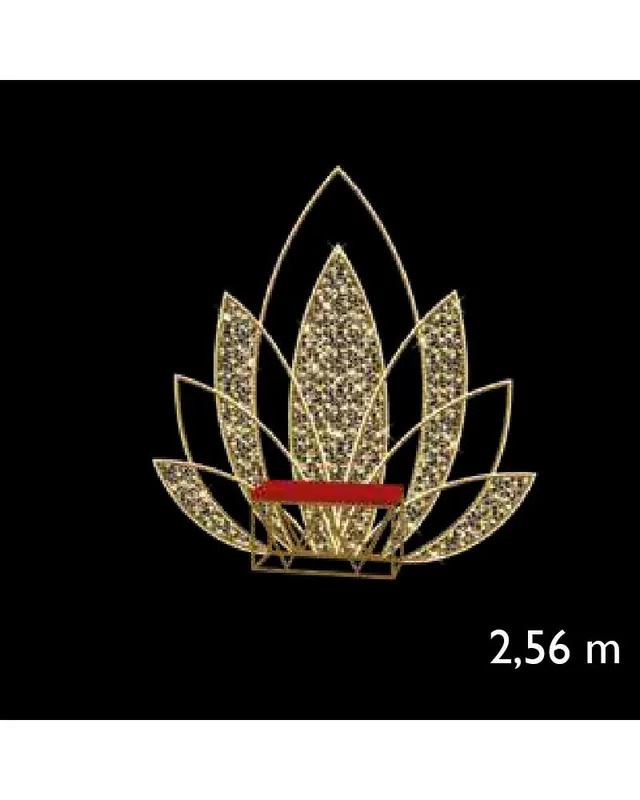 Trono luminoso flor de loto photocall 3D 2,56m 24V en colores cálidos luces LED intermitente Compra Ahora