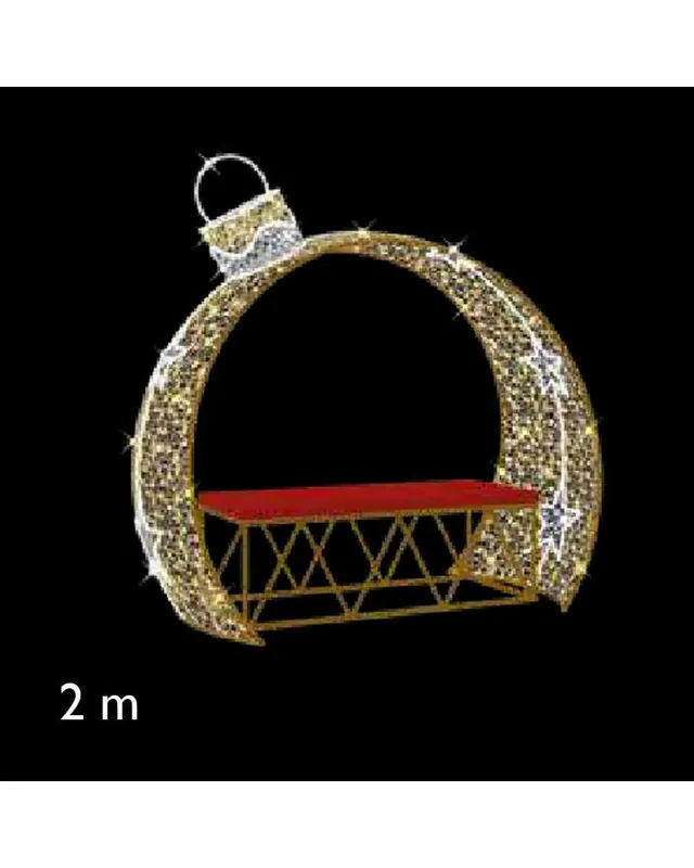 Arco forma bola con estrellas luz fria Photocall con banco flashing 3D 2 metros alto 125W LED y tapiz PVC IP65 baja tensión 24V Envío Gratis