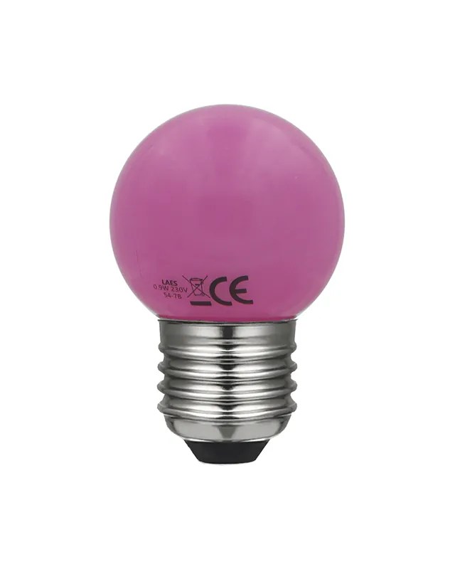 Bombilla Esférica 45 mm. Color Rosa LED E27 0,9W Nueva Colección
