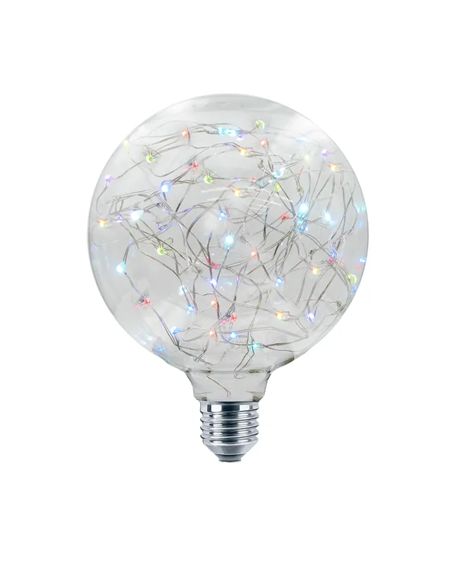 Bombilla Globo Claro Hilos Multicolor 125 mm. LED E27 1,4W 50Lm. Directo De Fábrica
