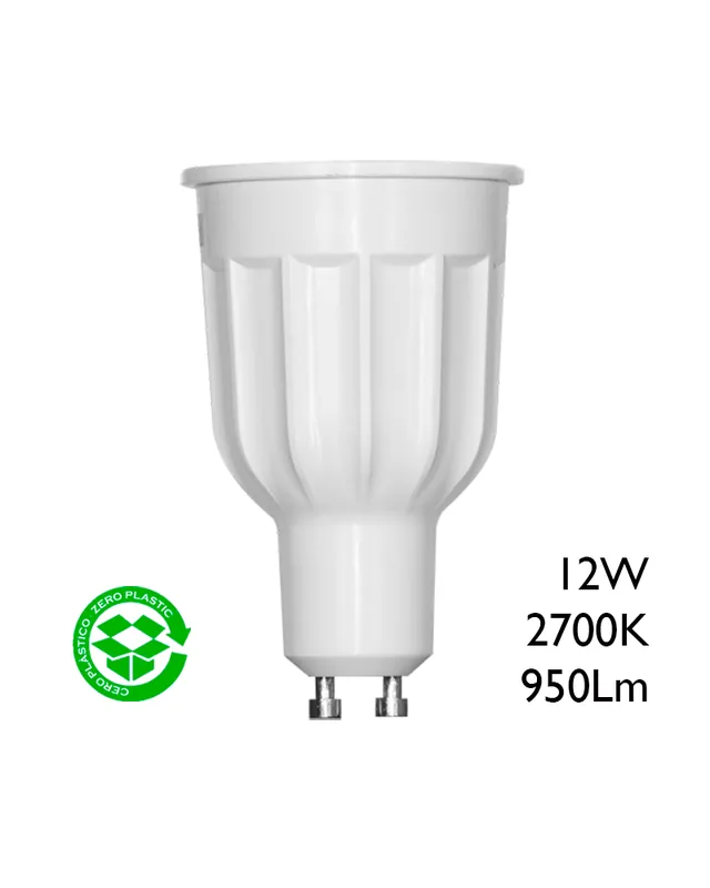 Súper Precio Spot Dicroica 50mm LED 12W GU10 60° 2700 K 950 Lm.
