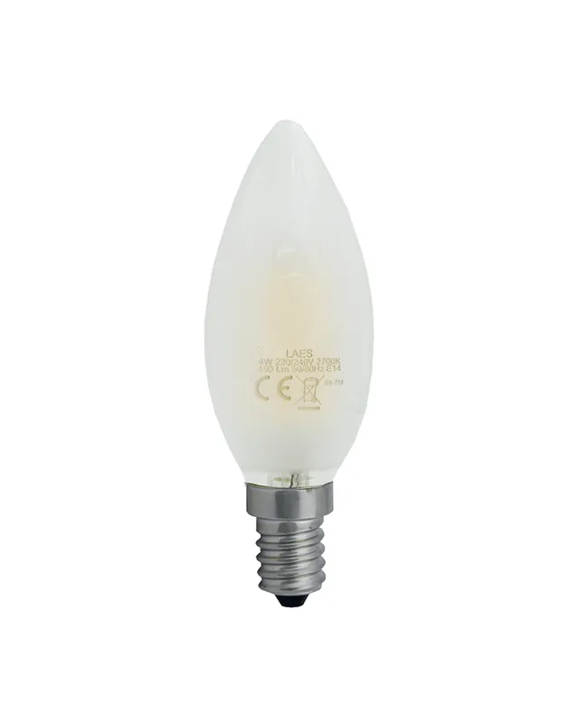 Artesanal Bombilla Vintage Vela 35mm. Mate filamentos LED 4W E14 2700K 450 Lm.