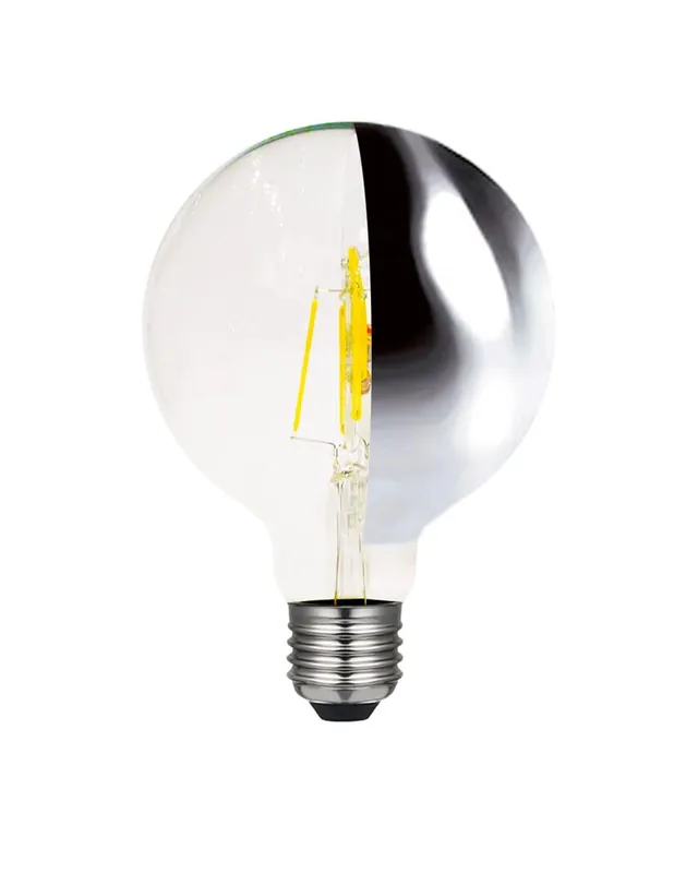 Barato Bombilla Globo 95 mm. Cúpula Espejo Lateral filamentos LED Regulable E27 6W 2700K 560Lm.
