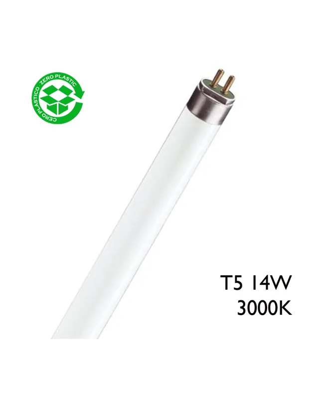Tubo fluorescente Trifósforo de 14W T5 54,9cm 3000K Luz blanca cálida 3000K F14T5/830 Imprescindible (Must-Have)