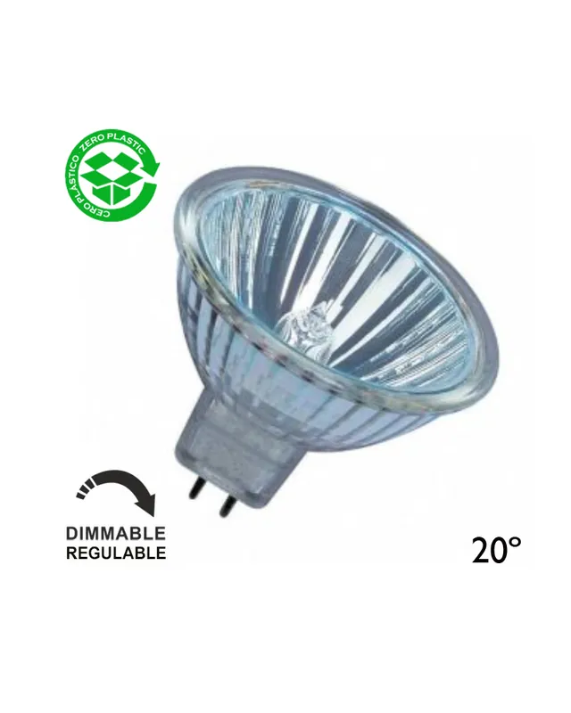Spot Dicroica halógena 12V Regulable GU5,3 20º acabado cristal 4000h Rebajas