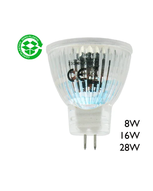 Spot Dicroica halógena 12V Regulable 40W GU4 30º acabado cristal Pago Seguro