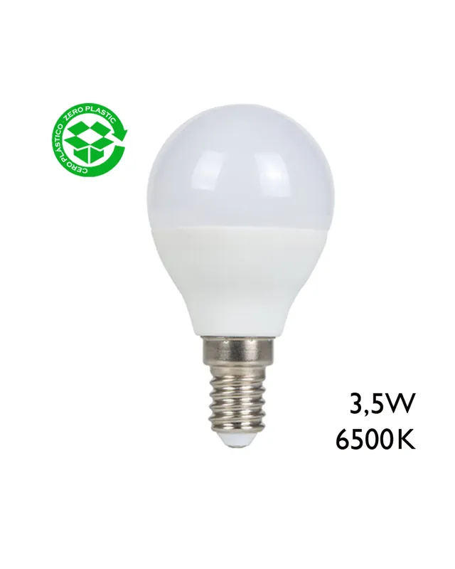 Bombilla esférica LED 3,5W E14 6500K 255Lm Precio De Fábrica