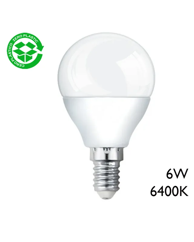 Rebajas Bombilla esférica LED 6W E14 6400K