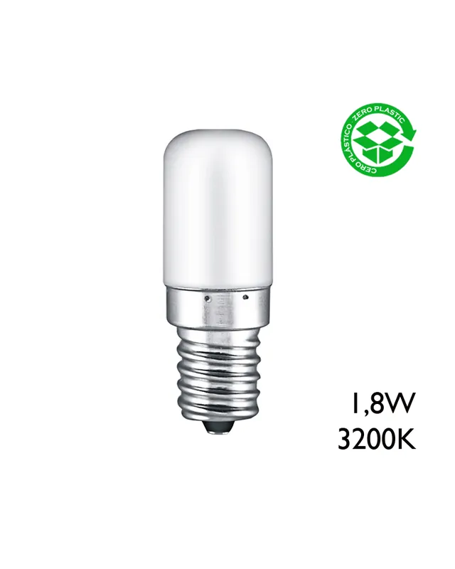 Promoción Exclusiva Bombilla tubular  LED E14 1,8W 130Lm 3200K  luz cálida