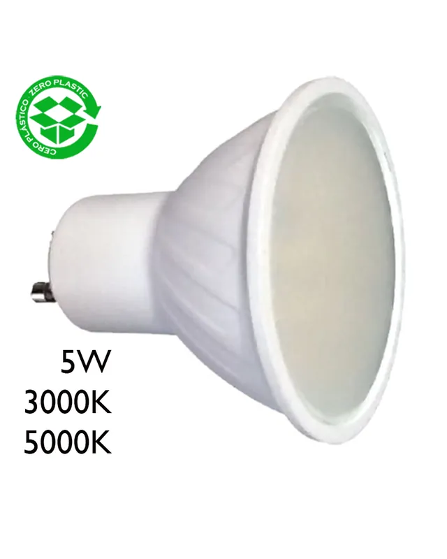 Spot Dicroica Termoplástico LED 5W GU10 120º 450Lm 3000K 4000K 5000K Precio Económico