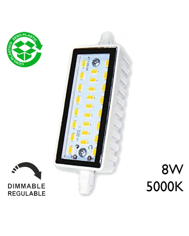 Súper Precio Lámpara lineal Regulable 118 mm. LED 8W R7S J118 120º 5000K 650 Lm