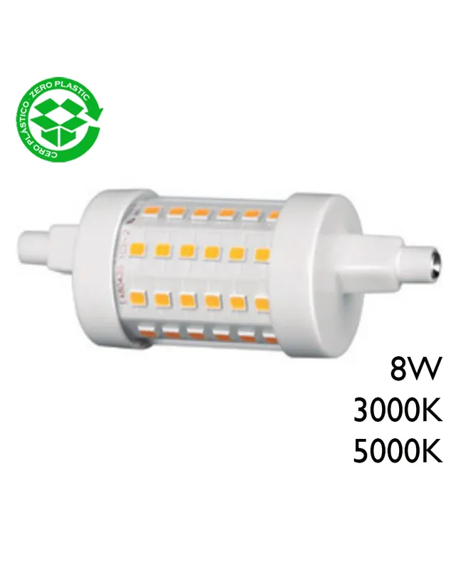 Artesanal Lámpara lineal 78 mm. LED 8W R7S J78 360º 1000 Lm
