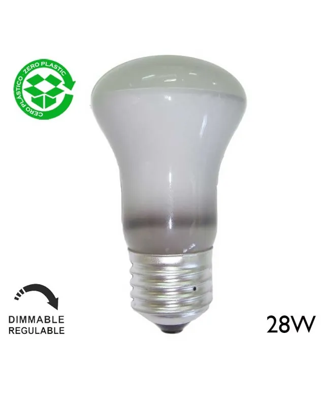 Bombilla halógena reflectora ECO 50mm 28W E27 mate de bajo consumo regulable Nuevo Modelo