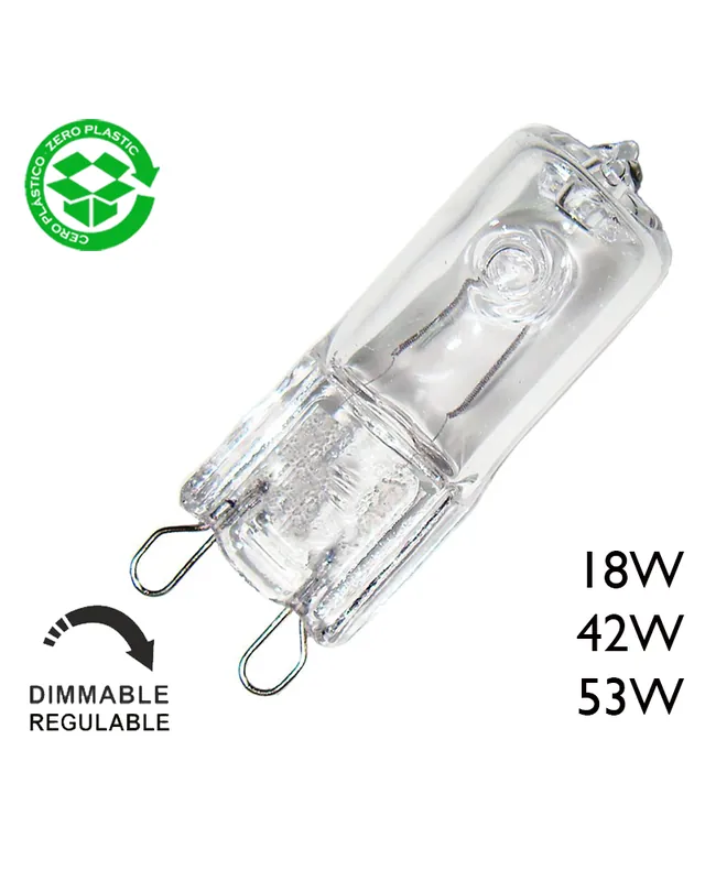 Bombilla halógena G9 de bajo consumo y regulable Stock Limitado