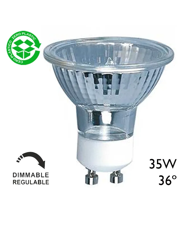 Spot Dicroica halógena 35W Regulable GU10 36º 173Lm Lujoso