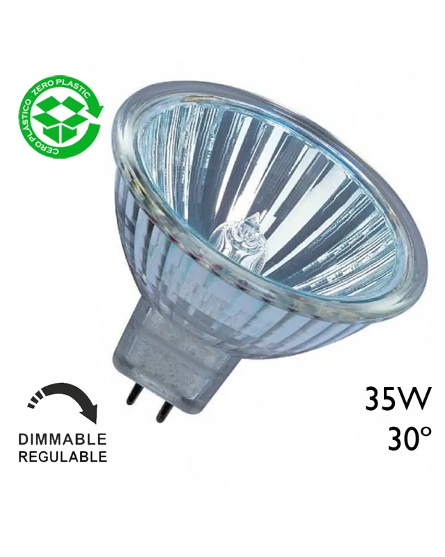 Spot Dicroica halógena 35W Regulable GU5,3 (MR16-C) 30º 12V Disponible Ahora