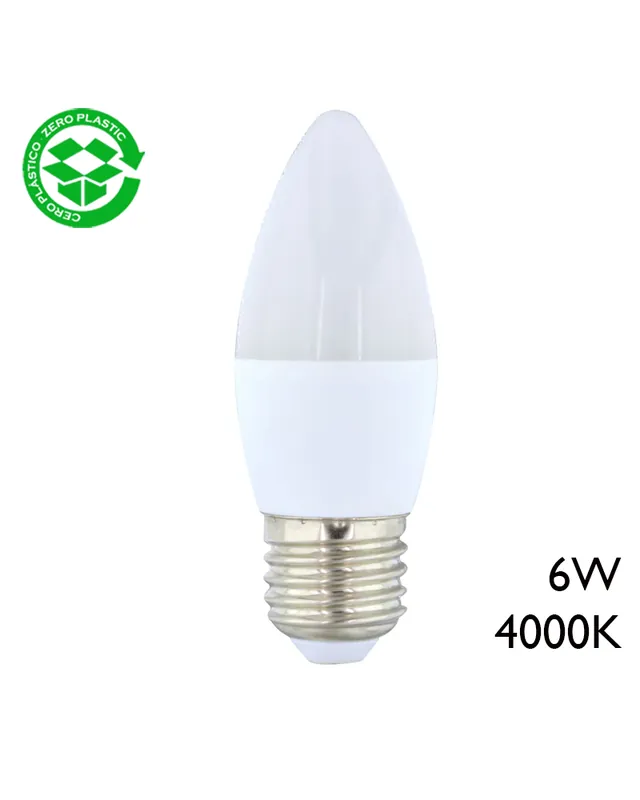 Solo Por Tiempo Limitado Bombilla vela LED 6W E27 luz blanca fría
