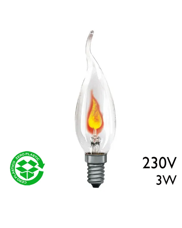 A Buen Precio Bombilla de vela oscilante clara 3W E14 230V diametro 32mm