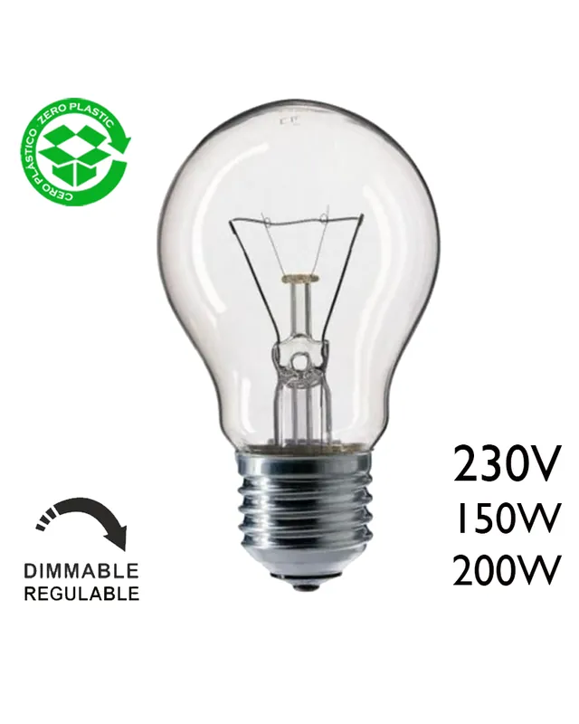 Bombilla estándar clara 230V E27 para uso industrial Solo Por Tiempo Limitado
