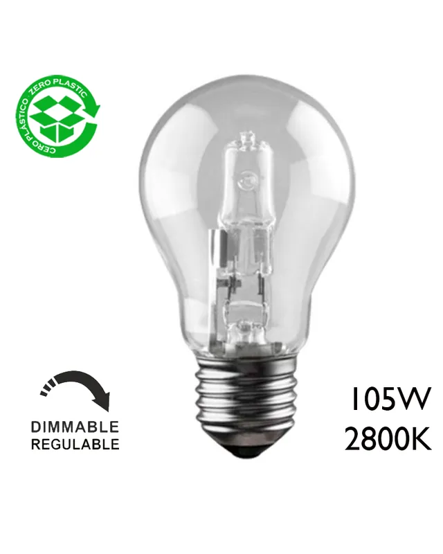 Bestseller Bombilla halógena estándar ECO 105W E27 clara de bajo consumo