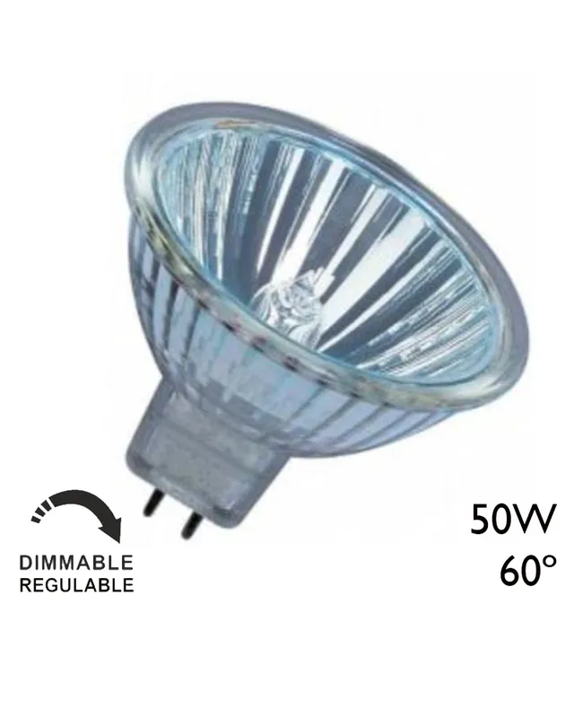 Spot Dicroica halógena 12V Regulable GU5,3 60º acabado cristal Ordena Ya