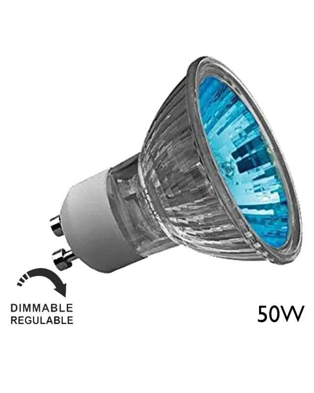 Spot Dicroica halógena truecolor 50W Regulable GU10 51mm AZUL Ocasión Especial