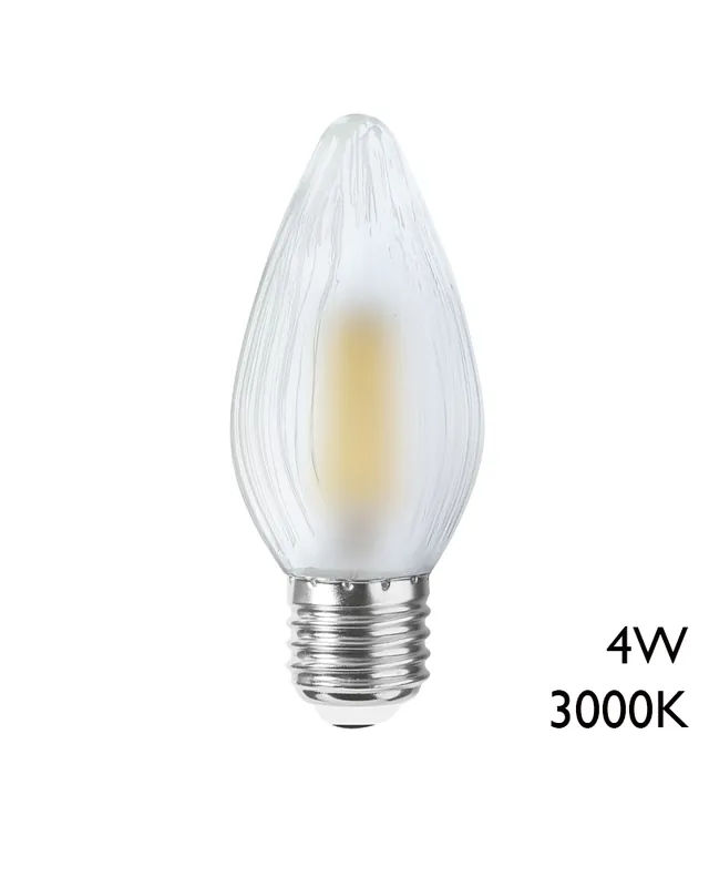 Tendencia Bombilla antorcha LED filamento mate 4W E27 3000K 450Lm