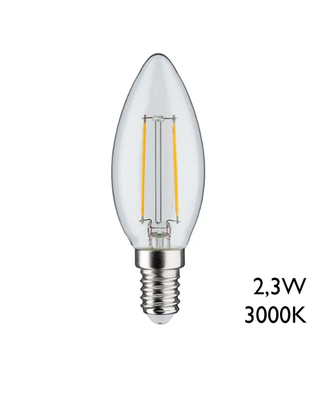 Artesanal Bombilla Vela LED filamento E14 2,3W 3000K