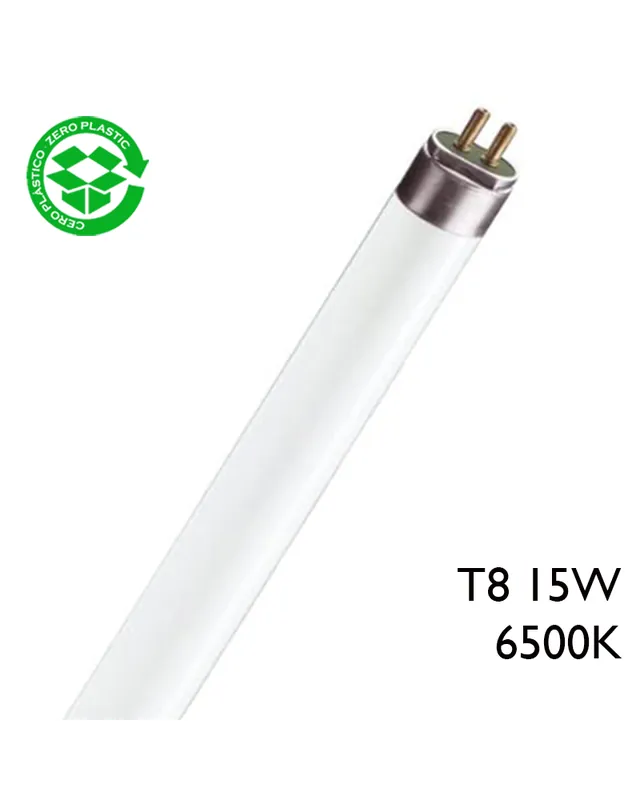 Tubo fluorescente trifósforo 15W T8 43,8cm 6500K Luz día Garantía Incluida
