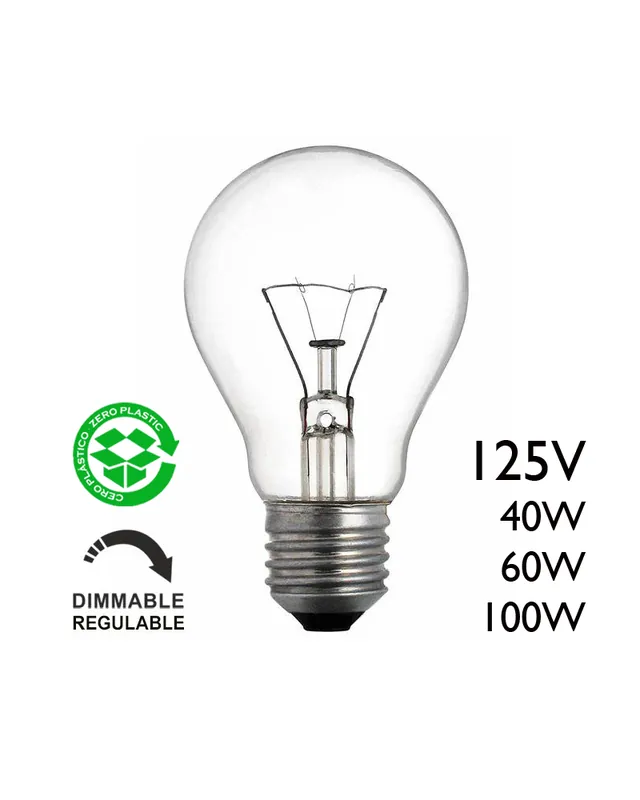 Bombilla estándar clara 125V E27 de filamento Disponible Ahora