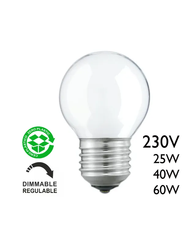 Bombilla esférica mate E27 230V de filamento Favorito De Clientes