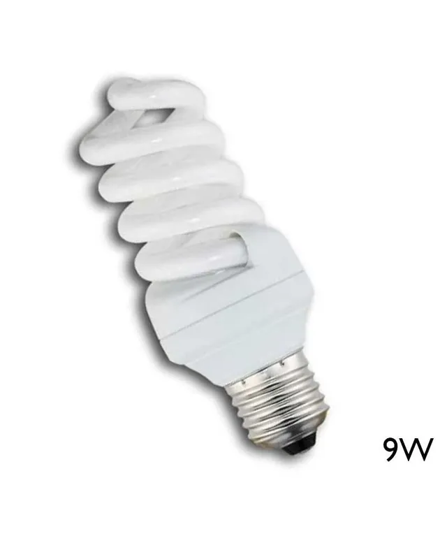 Bombilla bajo consumo MINI espiral 9W E27 luz blanca día 6500K Máxima Calidad