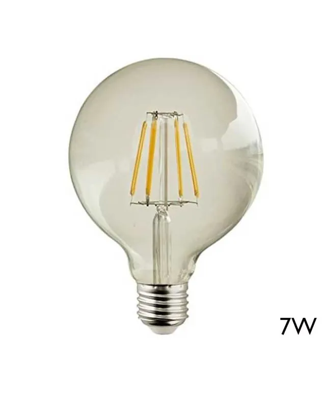 Tendencia Bombilla Vintage Globo 95mm cristal transparente filamentos LED E27 7W 2700K 750Lm
