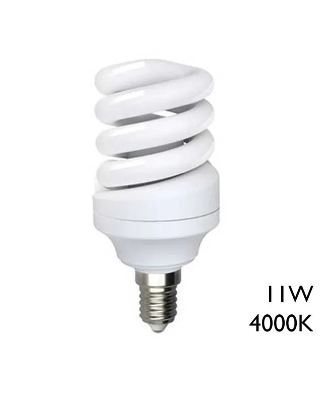 Última Versión Bombilla MINI espiral de alta luminosidad 11W E14 4000K
