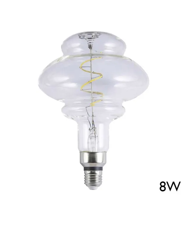 Bombilla decorativa Transparente 230mm LED E27 8W 4000K 880Lm Lujoso
