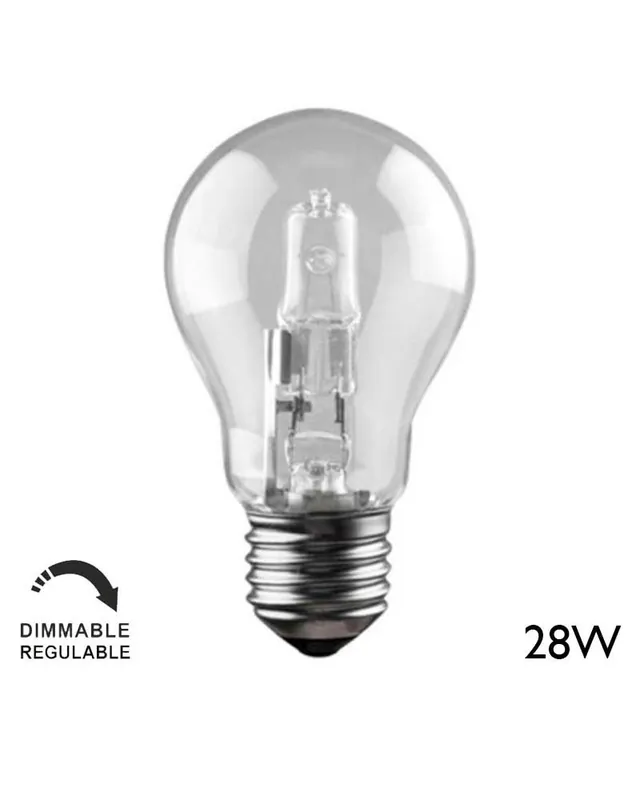 Bombilla halógena estándar ECO 28W E27 clara de bajo consumo y regulable Oferta Especial