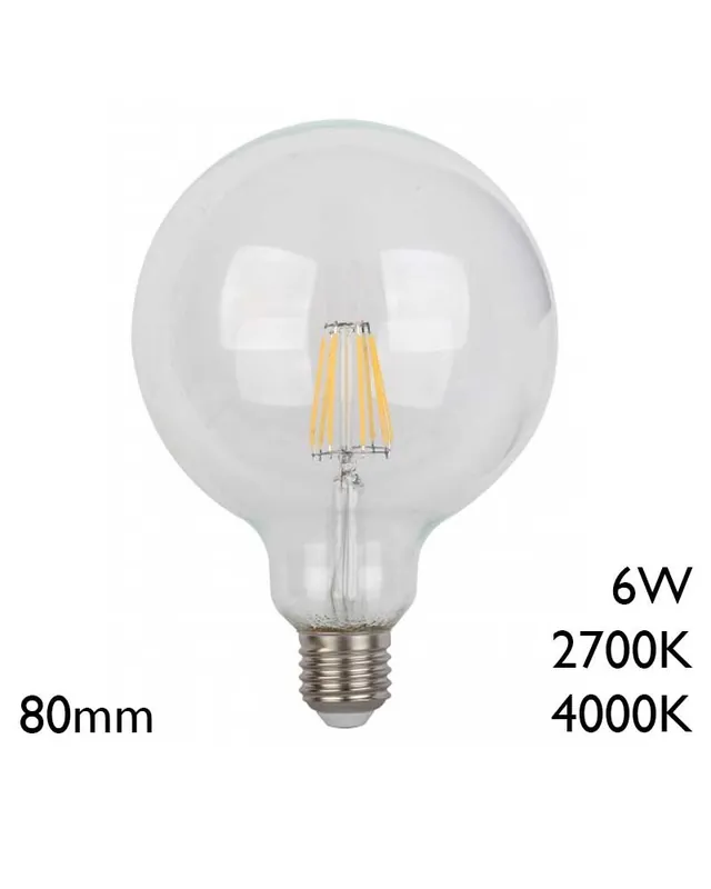 Bombilla Globo 80mm LED E27 6W Compra Hoy