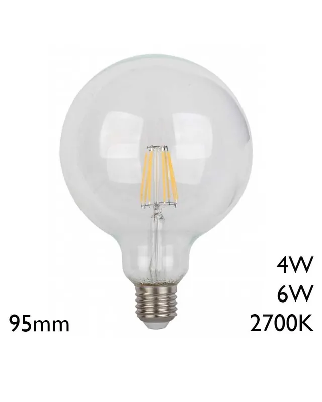Bombilla Globo 95mm LED E27 2700K Oferta De Temporada