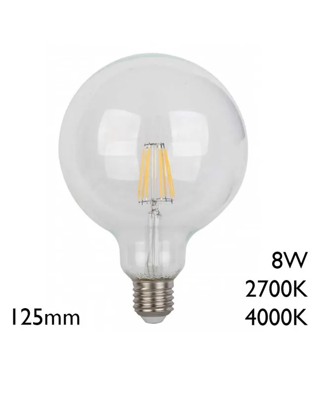 Bombilla Globo 125mm LED E27 8W Última Oportunidad