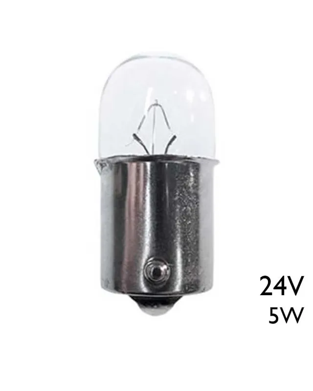 Bombilla esférica mini 18x37mm 5W 24V BA15S 210mA Oferta Limitada
