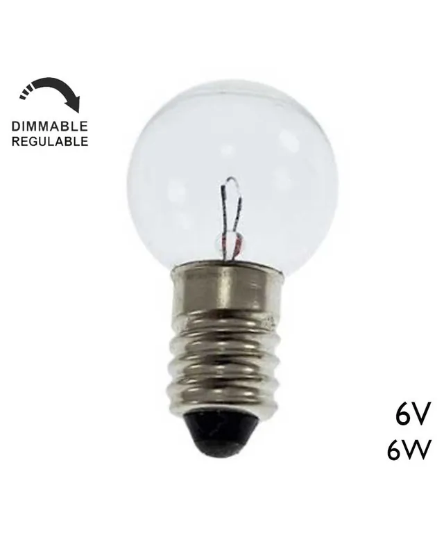 Bombilla esférica mini 15x29mm 6W 6V E10 1000mA Precio De Fábrica
