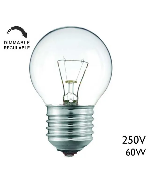 Bombilla esférica reforzada portátil 60W 240-250V E27 Profesional