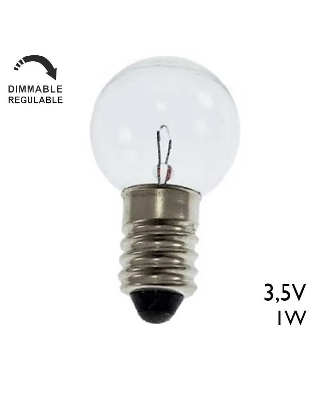 Última Oportunidad Bombilla esférica mini 11x23mm 1W 3,5V E10 0,3A