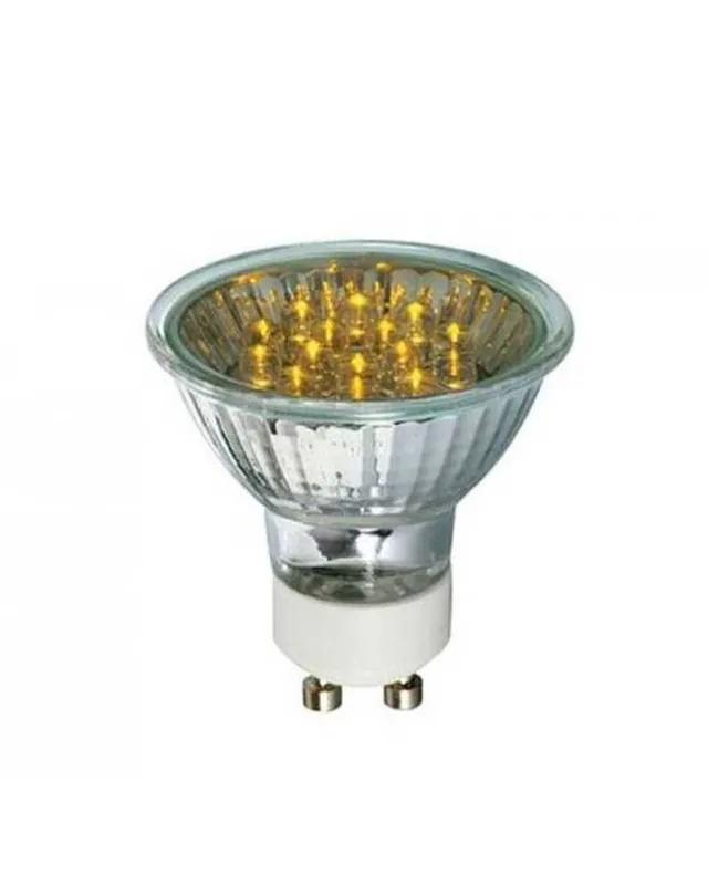 Bombilla 1W Spot Dicroica 50 mm. PAR16 luz Amarillo LED 1W GU10 20º Hecho A Mano