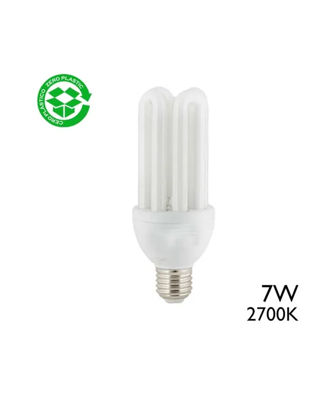 Bombilla bajo consumo 7W E27 2700K 350Lm Alta Calidad