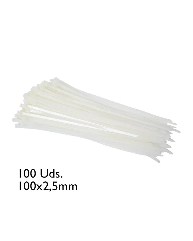 Bolsa de 100 bridas blancas 100x2,5mm. Oferta De Temporada