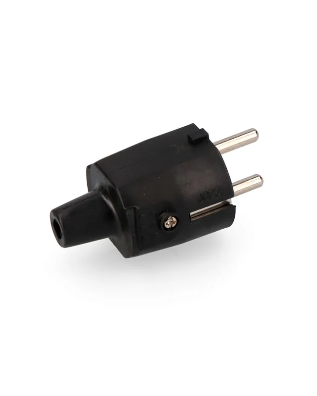 Artesanal Clavija de goma 10/16A 250V T/TL IP44 4,8mm negra