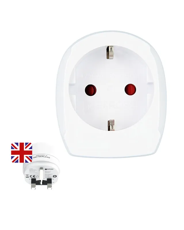 Adaptador europeo - Inglés blanco Garantía De Devolución De Dinero