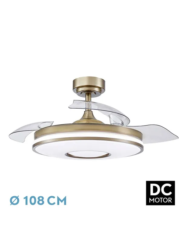 Barato Fabrilamp Dani Ventilador Dorado