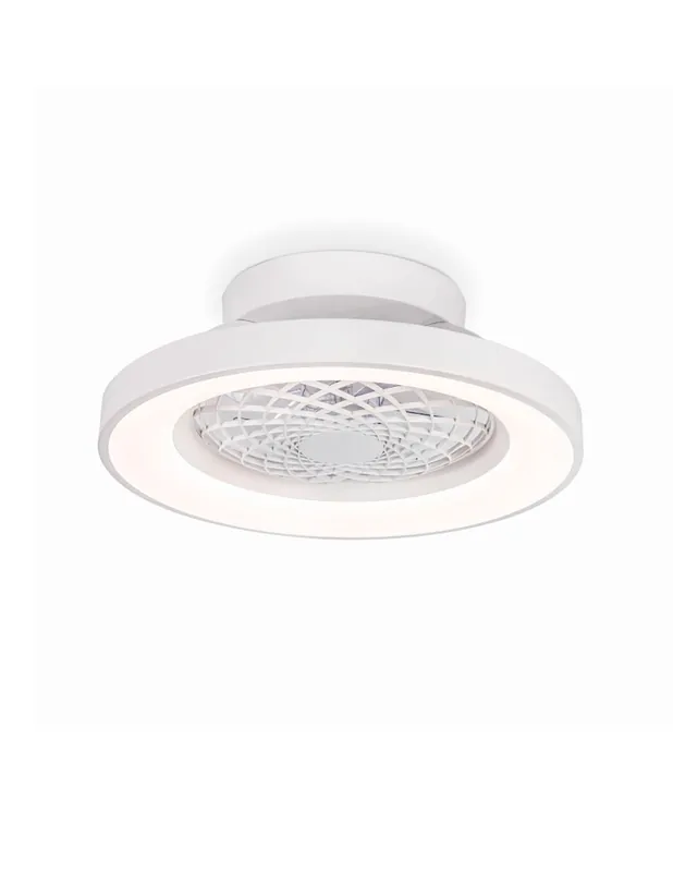 Mantra Ventilador Tibet Mini Blanco Hecho A Mano